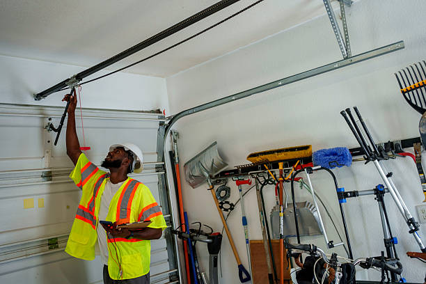 Professional Garage Door Panel Replacement technician working in Plantation, FL
